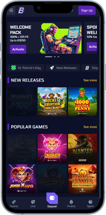 Homepage van Betory Casino