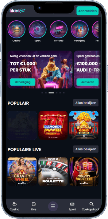 Homepage van Likes.bet Casino