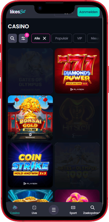 Likes.bet Casino op mobiel