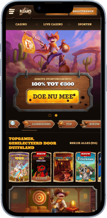 Homepage van Lizaro Casino
