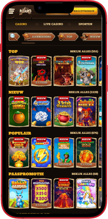 Lizaro Casino op mobiel