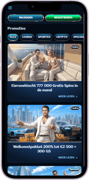 Bonuspagina van Millioner Casino