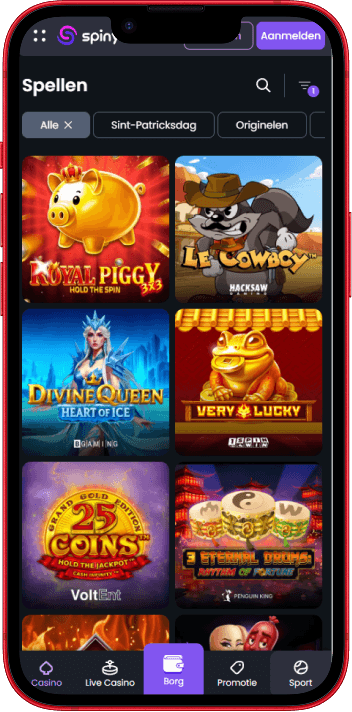 SpinyBet Casino op mobiel