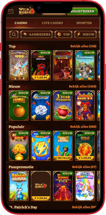 Wild Robin Casino op mobiel