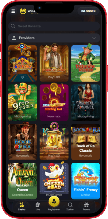 Winstler Casino op mobiel